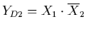 $Y_{D2}=X_{1} \cdot \overline{X}_{2}$