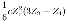 $\displaystyle \frac{1}{6} c Z_{1}^{2}(3 Z_{2} - Z_{1})$