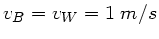 $v_{B} = v_{W} = 1 \; m/s$