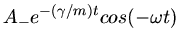 $\displaystyle A_{-} e^{-(\gamma/m) t} cos(-\omega t)$