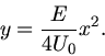 \begin{displaymath}
y = \frac{E}{4 U_{0}} x^{2}.
\end{displaymath}