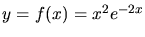 $y = f(x) = x^{2} e^{-2x}$